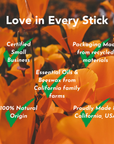 Seasonal California Botanical Lip Balm Club Subscription – California-made lip balm benefits graphic – Old California Botanicals