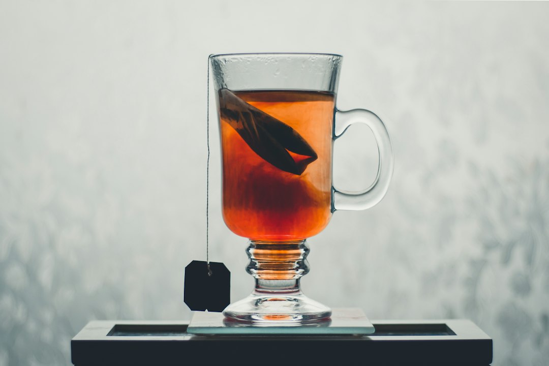 Clear long-stem drinking glass