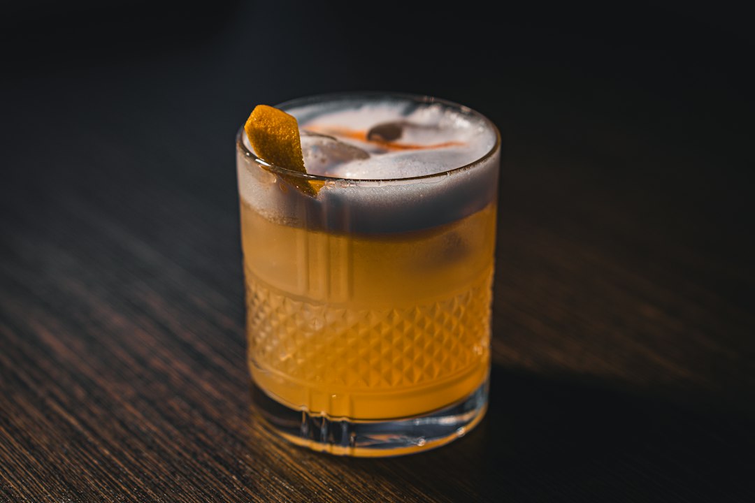 A close up of a drink on a table